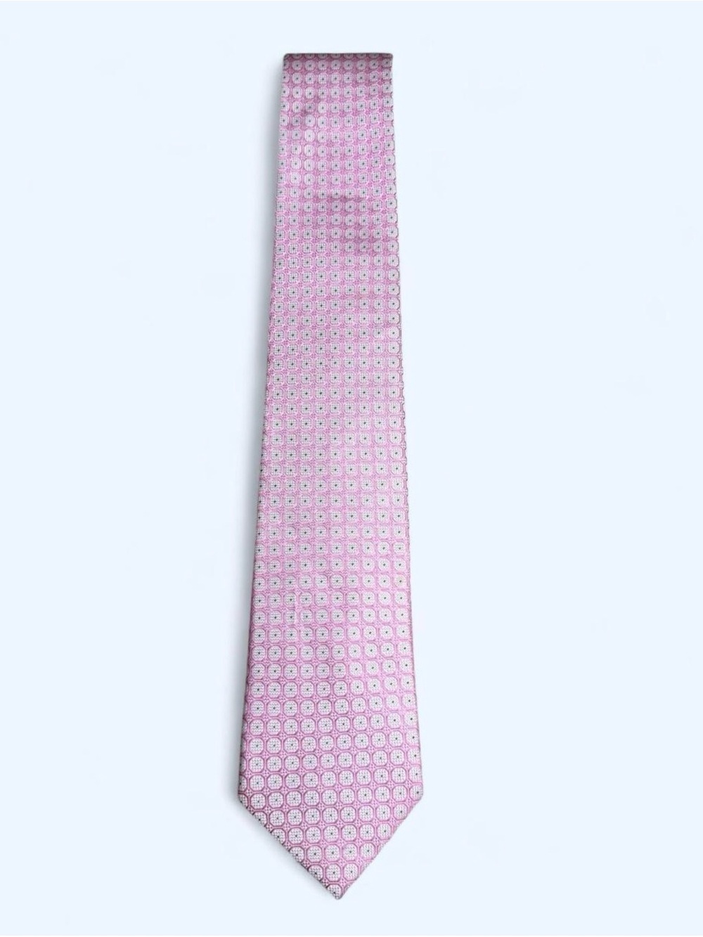 Yves Saint Laurent Pink Geometric Silk Tie - Picture 4 of 7